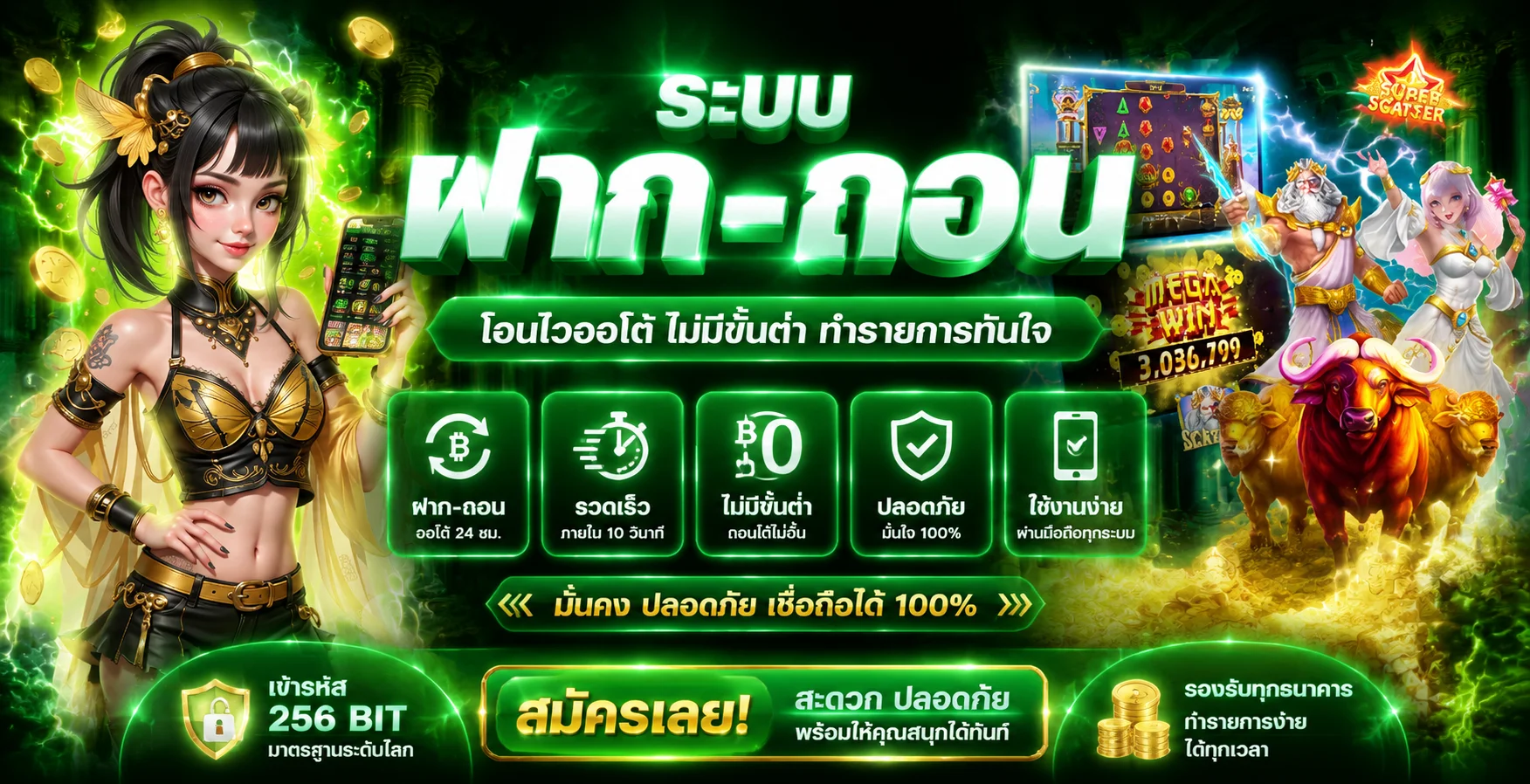 ระบบฝากถอนออโต้ Panda88 รองรับทรูวอลเล็ท